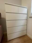 Komoda biała MALM z 6 szufladami
