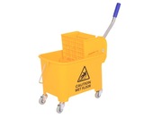 HOMCOM WÓZEK DO SPRZĄTANIA WIADRO Z PRASKĄ żółty