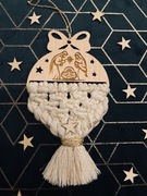 Ręcznie wypleciona duża zawieszka makrama prezent na święta 