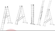 Drabina aluminiowa wielofunkcyjna nowa 5,7m, roboczo 7,1m, 3 elem, (5m, 6m)