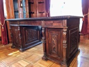 Biurko z czarnego dębu, kancelaria / gabinet Antyk Francja ORGINAL