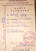 Karta pływacka prl 