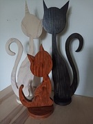 Koty dekoracja trzy szt