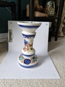 Świecznik ceramika Włocławek fajans retro folk vintage 24 cm