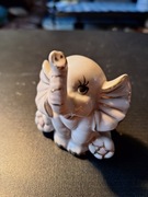 Figurka porcelanowa – Pozłacany Słonik na szczęście + drugi gratis