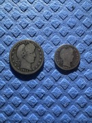1911 1/4$ 1902 10Cent Silver Barber