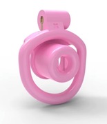 LEKKI RÓŻÓWY MIKRO PAS CNOTY COCK CAGE CHASTITY 4 PIERŚCIENIE INVERTED