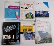 Komplet 6 książek informatycznych - WINDOWS 8, Windows Vista, HTML 4,  SEO