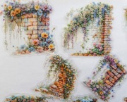 naklejki duże 10szt murki kolorowe kwiaty scrapbooking