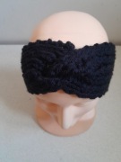 Opaska na uszy handmade ciepła turban czarna.