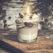 Świeca sojowa kawa deser dodatek juta prezent zapachowa latte macchiato