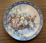 LENA LIU Śliczny talerz ozdobny porcelanowy kwiaty 