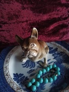 Figurka porcelanowa pies buldog francuski Royal Dux Czechosłowacja vintage