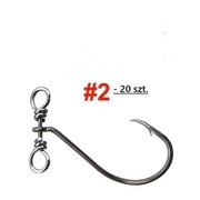 Komplet haczyków z krętlikiem 20 szt. nr 2 .Metoda Drop Shot 