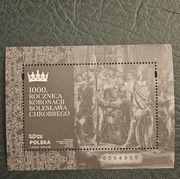 Blok 391 B, Fi: 5443** Czarnodruk /ND/. 1000 rocznica koronacji Chrobrego.