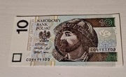 Banknot 10zł  CO1111103 solid 5 cyfr kolekcjonerski  stan UNC