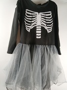 Sukienka strój przebranie dla dziewczynki kościotrup tiulowa spódniczka 4/5