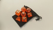 Zestaw 7 kości RPG Pomarańcz + Woreczek do wyboru 