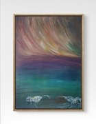 Duży oryginalny obraz akrylowy "Granicą jest bycie w drodze" z cert. aut.