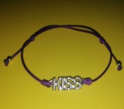 bransoletka sznurkowa kiss fioletowa regulowana