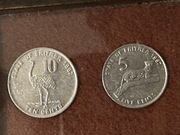 Monety Eritrea 1997 5 i 10 centów oprawione