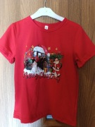 Świąteczna koszulka chłopięca dla rolnika traktor Mikołaj 