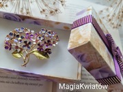 Broszka  kwiaty hortensji fiolet 