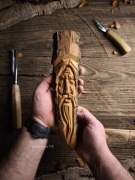 Rzeźba w drewnie duch lasu ozdoba  prezent kora zakapior agroturystyka  3