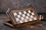 Chess Set With Board,Wooden, Handmade 40x40cm