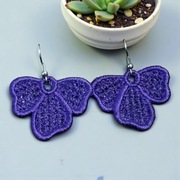 Haftowane kolczyki - fioletowe kwiatki