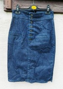 Mng Jeans, dżinsowa spódnica z guzikami, bawełna 36/38