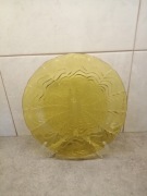 Miodowy talerz patera Fala Huta Ząbkowice 24cm