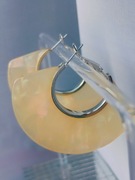 Kolczyki wachlarze kremowy perłowy 