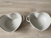 Serce doniczka/osłonka 2 szt biała ceramiczna doniczka lub osłonka
