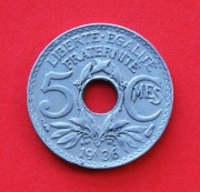 5  Centymów  1936  r  -  Francja   Czapka Frygijska