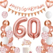 Zestaw dekoracji urodzinowych różowy 60 lub 6 urodziny 