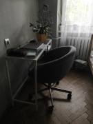 Fotel obrotowy biurowy IKEA SKRUVSTA szary popiel