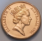 1 dolar 1986r. okol. Rok Pokoju Australia piękna