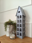 Drewniany domek dekoracyjny handmade 5 pięter - lampion / prezent