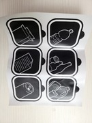 Naklejki na kosz do recyklingu do segregacji śmieci  komplet 6 szt 