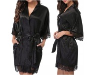 Prezent dla kobiet, dzień mamy - Szlafrok satynowy