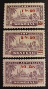 Kol.fr. SENEGAL: 1944r. Mi 225; 228; 230 **/*.