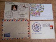 zestaw 4 kopert ze znaczkami i stemplami likwidacja kolekcji