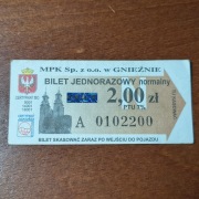 Bilet MPK Gniezno 2 zł 