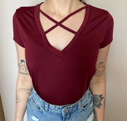 Bordowa czerwona bluzka WASSYL top