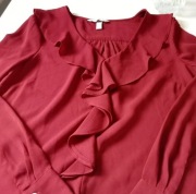 Elegancka bluzka marki H&M w kolorze bordowym