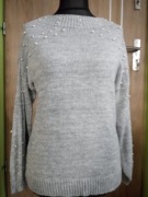 Sweter damski z perłami rozmiar 40