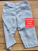 Spodnie letnie lniane Cacharel 86 len cienkie jasne błękit