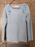 Szary dzianinowy sweter damski roz. L Yessica