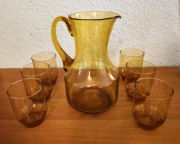 Dzbanek szklany miodowy plus 6 szklanek Huta Laura cena za całość